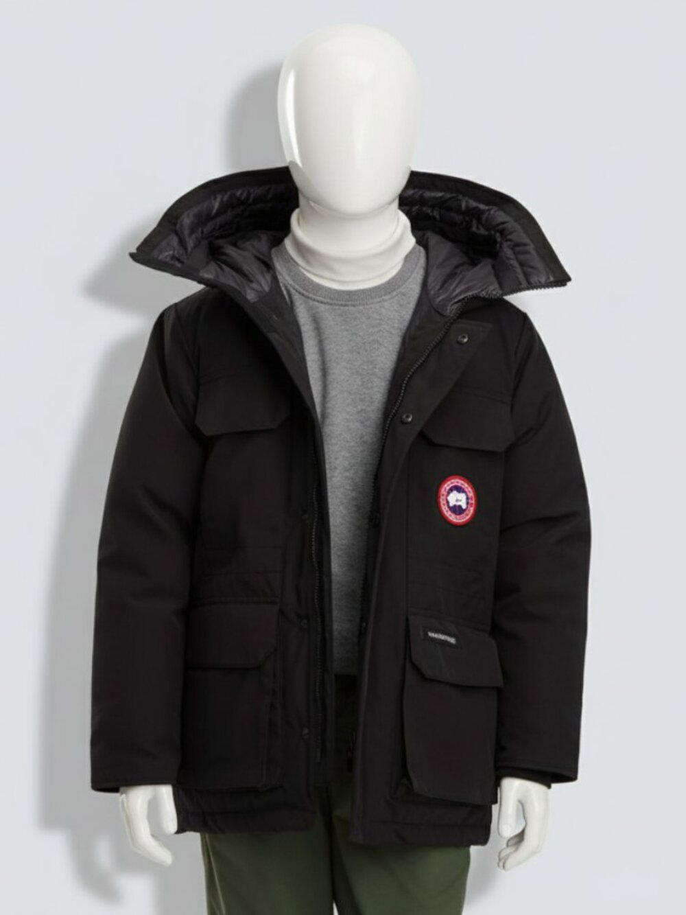 Canada Goose Unisex Kids Black Expedition Parka Jacket Size Med